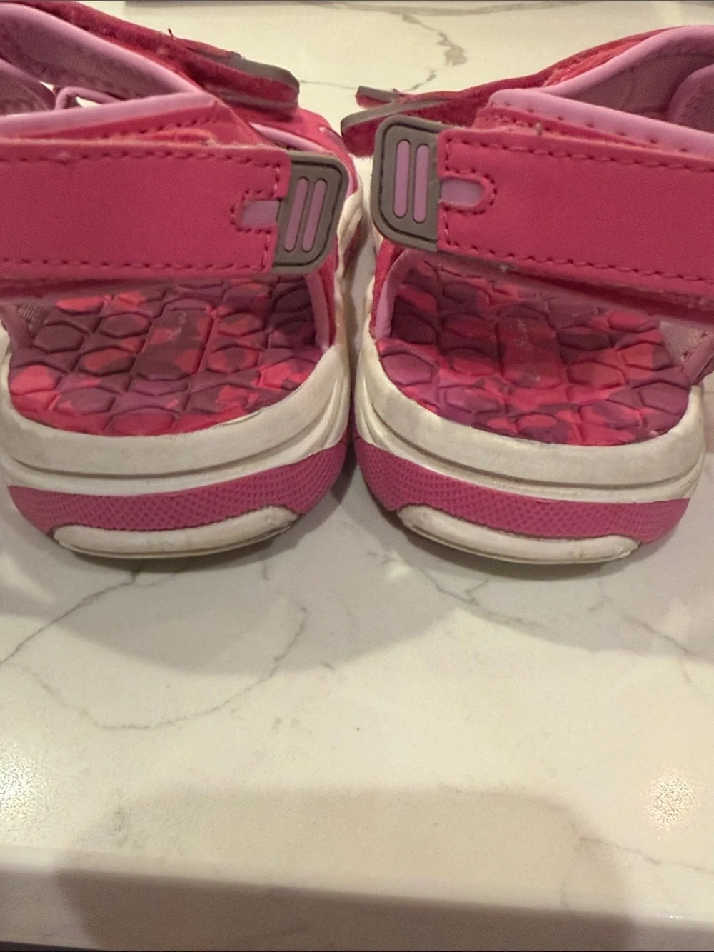 Eddie Bauer Girls' Pink Hook-and-Loop Sandals 3